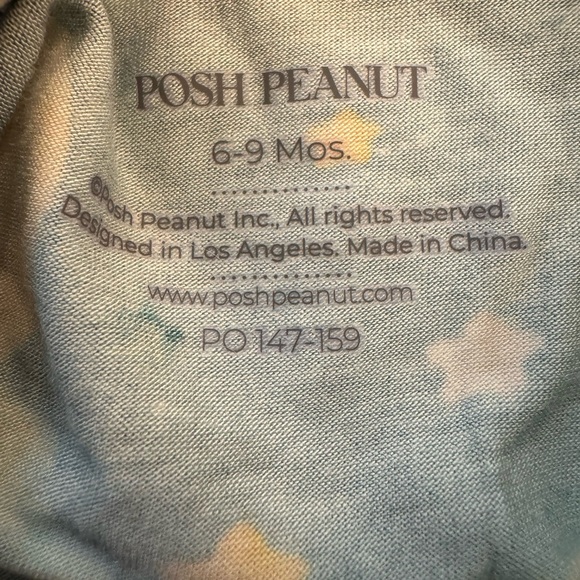 ⭐️ Posh Peanut Bamboo Moon and Stars Baby Footless Henley Romper 6-9 Months 🌝 - Picture 5 of 6